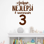 Veselá Stena Samolepka Všetko najlepšie Farba: hnědá, Veľkosť: 100 x 83 cm