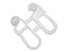 Háčik na záves ku koľajničke s predĺžením biely, sada (6 ks)%