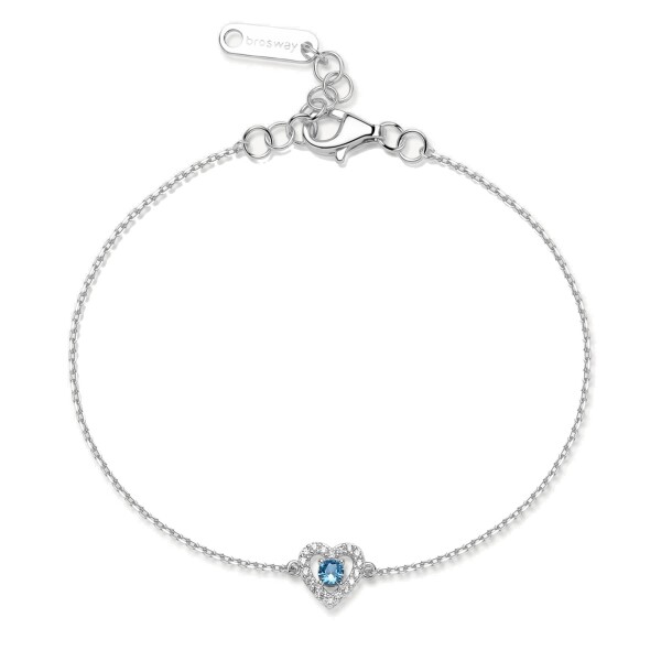 Brosway Strieborný náramok Srdiečko so zirkónmi Freedom Blue Fancy FFB116