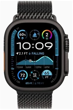 Apple Watch Ultra 2 GPS + Cellular 49mm Black Titanium Case Milanese Loop M Čierny (MX5V3WB/A)