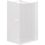 CERANO - Sprchová zástena Walk-in Onyx Round Ľ/P - 8 mm - guľatá vzpera - biela matná, ryhované sklo - 150x200 CER-8050BD297