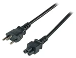 EFB EK495.1,8V2 čierna / Sieťový napájací kábel / Švajčiarska zástrčka - C5 / 1,8 m / 2,5 A / 250 V (EK495.1,8V2)
