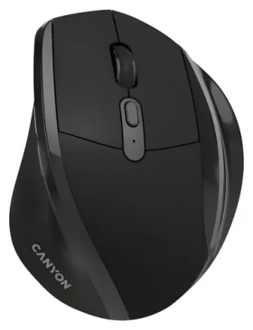 Canyon OnClick 17 čierna / Bezdrôtová optická myš / ergonomická / 1600 DPI / 6 tlačidiel (CNE-CMSW17B)