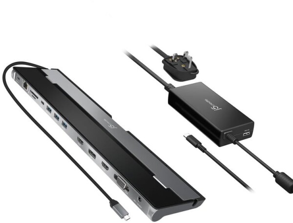 J5create j5create JCD543P-FN stacja dokująca Przewodowa USB 3.2 Gen 1 (3.1 Gen 1) Type-C Čierny, strieborný