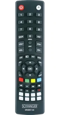 Schwaiger Univerzálny diaľkový ovládač 8 v 1 čierna / Diaľkový ovládač / IR / Univerzálny / 8 zariadení / 2x AAA (UFB3802533)