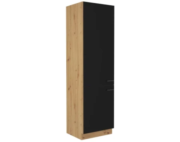 Vysoká kuchynská skriňa Modena, 60 cm, dub artisan/čierna%