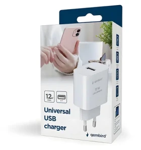 Gembird TA-UC-1A12-01 biela / Sieťová nabíjačka / 1x USB-A 2.4 A / 12 W (TA-UC-1A12-01)