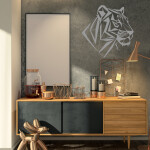 Veselá Stena Samolepka Profil Tigra Farba: šedá, Veľkosť: 80 x 80 cm