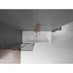 MEXEN/S - Velar L dvojkrídlová posuvná vaňová zástena 85 x 150, grafit, meď kartáčovaná 896-085-003-41-65