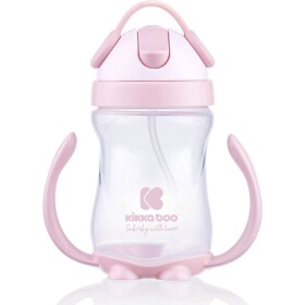 KikkaBoo Hrnček so silikónovou slamkou 300ml 12m+ Pink (31302030045KB)