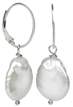 JwL Luxury Pearls Strieborné náušnice s pravou bielou perlou JL0154