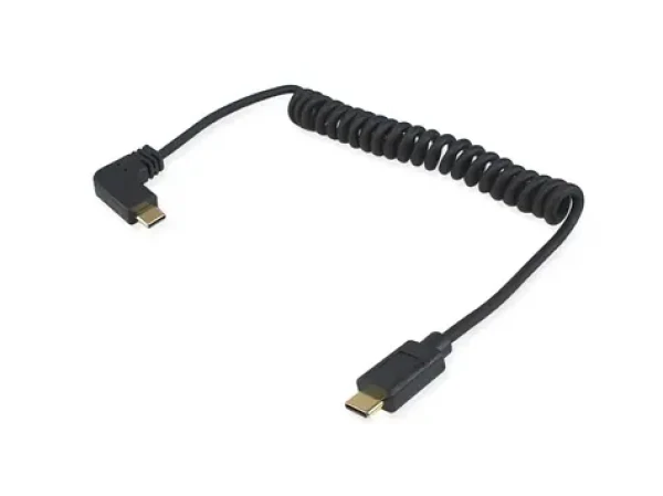 Equip čierna / Kábel USB-C na USB-C / USB 2.0 / 90 ° špirálový / 1 m (128889)