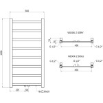 MEXEN - Bolt vykurovací rebrík/radiátor 1000 x 500 mm, 259 W, biela W126-1000-500-00-20