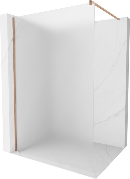 MEXEN/S - Kioto Sprchová zástena WALK-IN 120 x 200, dekor 8 mm, meď kartáčovaná 800-120-101-65-30