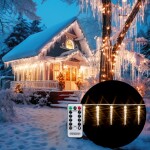 Deuba Vianočný svietiaci cencúle vnútorné i vonkajšie 80LED s ovladačom