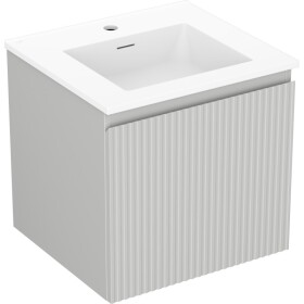MEXEN/S - Rivel kúpeľňová skrinka 50 cm s umývadlom Otis, 1 šuplík, reliéf, šedá mat/biela mat 91A20-05047-1-BF62-W18M01