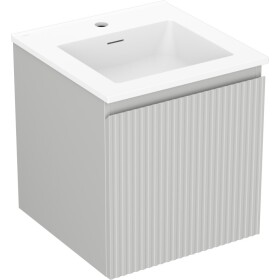 MEXEN/S - Rivel kúpeľňová skrinka 45 cm s umývadlom Otis, 1 šuplík, reliéf, šedá mat/biela mat 91A20-04547-1-BF62-W18M01