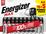 Energizer MAX AA 15+5 zadarmo 1.5V alkalické / 20ks / LR6 (EU018)