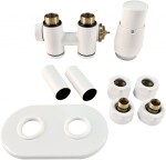 HOPA - THERMCOMBI-SET, stredový ventil (Z4K) s pripojením pre elektrickú tyč - Farba - Biela, Variant - Pravá RDTHERMCOMSETRW