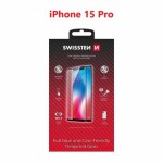 Swissten FULL GLUE COLOR FRAME CASE FRIENDLY sklo pre Apple iPhone 15 Pro čierna (54501841)