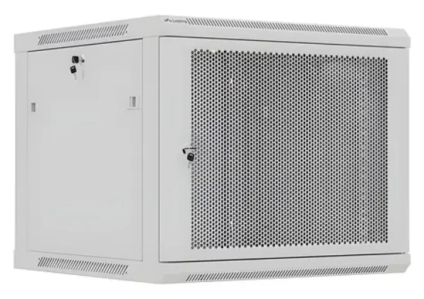 Lanberg WF01-6609-23S sivá / Nástenný rozvádzač / 19" / 9U / 600x600 mm / perforované dvierka (WF01-6609-23S)