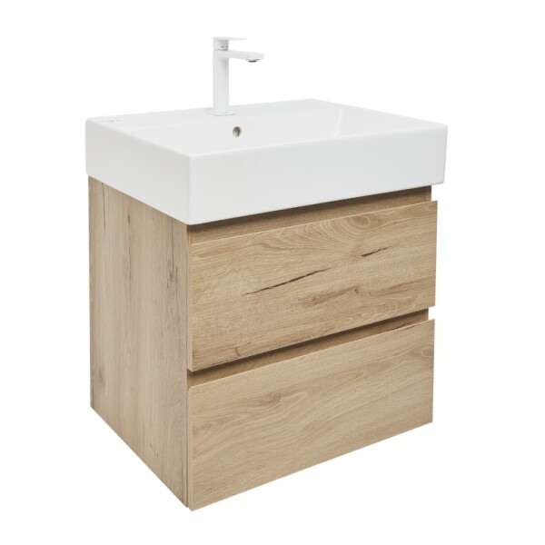 Kúpeľňová skrinka 2 zásuvková s umývadlom SAT B-Way 59x50x45 cm dub mat BWAY260OAKU2BBI BWAY260OAKU2BBI