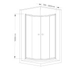 AQUALINE - ARLETA štvrťkruhová sprchová zástena 800x800, číre sklo HLS800Y