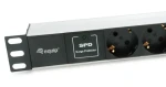 Equip 19" Zásuvkový panel čierna, strieborná / Zásuvkový panel / 1U / 7x Schuko / 2x USB-A / 16 A / hliník (333315)