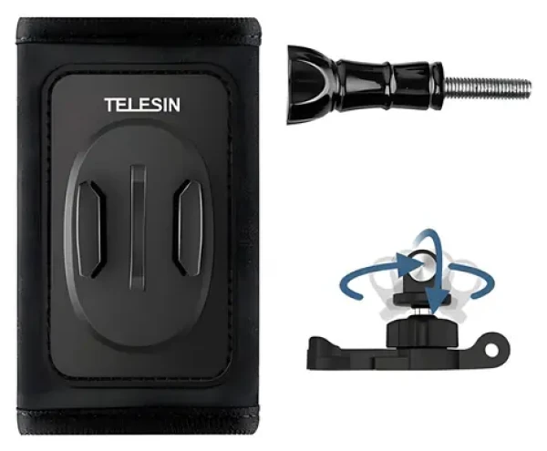 Telesin GP-BPM-005 / Držiak na batoh / 360° otočný J-háčik / Pre športové kamery (GP-BPM-005)