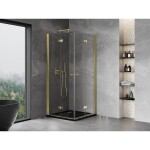 MEXEN/S - Mist-F Duo sprchovací kút skladacie dvere 95 x 95, transparent, zlato 8A6-095L-095P-50-00