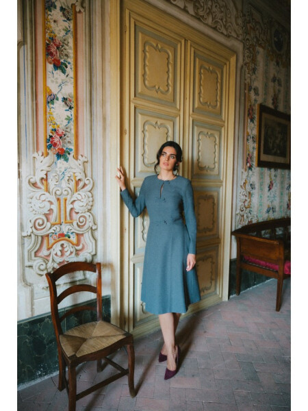 S413 Šaty s mašľami - sivé EU XL