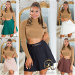 Sexy Highwaist Skater Skirt with buckle detail Einheitsgroesse