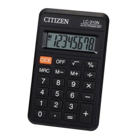 Citizen LC-310NR / Vrecková kalkulačka / 8-miestny LCD / Odmocnina / Tri klávesy pamäte / M+/M- (ACCILC310K8B)