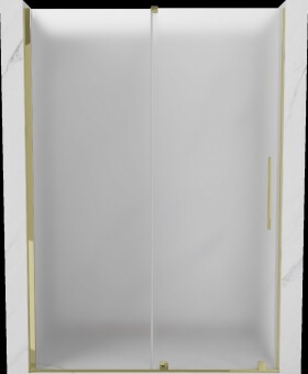 MEXEN/S - Velár posuvné sprchové dvere 130, dekor, zlatá 871-130-000-31-50