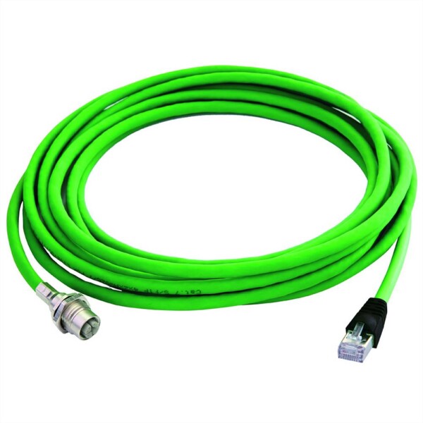Telegärtner 100017395 M12 sieťové káble, prepojovacie káble CAT 6A S/FTP 5.00 m zelená 1 ks; 100017395