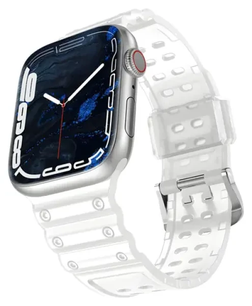 Hurtel Triple Protection Strap transparentný / Remienok s krytom / Apple Watch 38/40/41 mm / Odolný