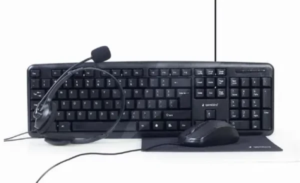 Gembird KBS-UO4-01 čierna / klávesnica + myš + podložka + slúchadlá / US layout / USB-A / 1000 DPI (KBS-UO4-01)