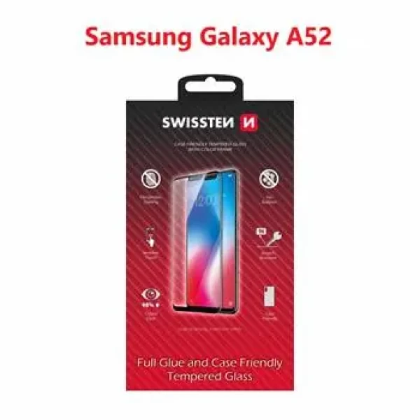 SWISSTEN FULL GLUE COLOR FRAME CASE FRIENDLY sklo pre SAMSUNG A525F GALAXY A52 čierna (54501793)