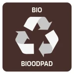 Samolepka na triedený odpad BIO hnedá / Samolepka / 8 x 8 cm