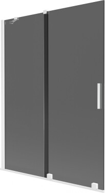 MEXEN/S - Velar dvojkrídlová posuvná vaňová zástena 130 x 150, grafit, biela 896-130-000-41-20