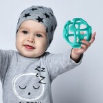 BABYONO Hryzačka silikónová Ortho loptička modrá 0m+