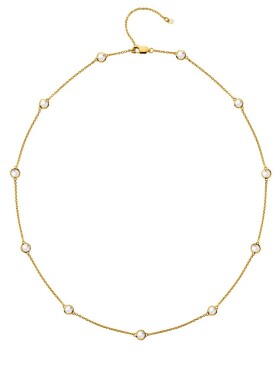 Hot Diamonds Luxusný pozlátený náhrdelník s topazmi a pravým diamantom Gemstone DN212