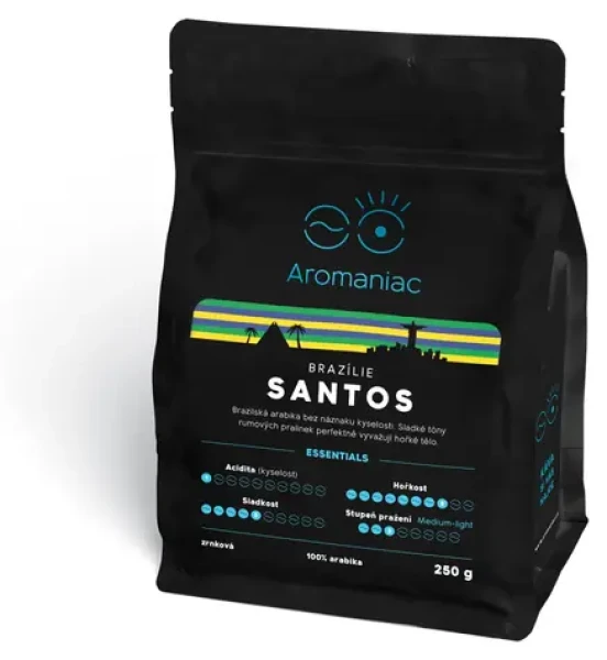 Zrnková káva Brazília Santos 250 g / Zrnková káva / Pôvod Brazília