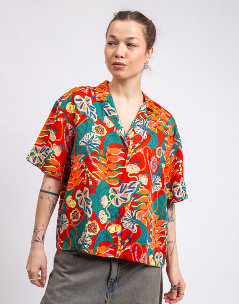 Patagonia W's Tidal Threads Shirt Tropiclimb: Hot Ember L