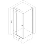 MEXEN/S - Lunar L sprchový kút dvere krídlové ľavá 90 x 80, transparent, grafit metal 834L-090-080-95-00-L