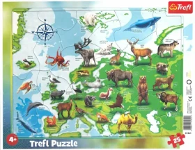 Trefl - Puzzle - Mapa Európy so zvieratkami