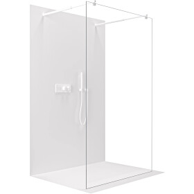 CERANO - Sprchová zástena Walk-in Onyx Duo Ľ/P - 8 mm - guľatá vzpera - biela matná, transparentné sklo - 130x200 CER-8050BD2139