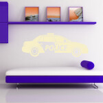 Veselá Stena Samolepka Policajné autíčko Farba: biela, Veľkosť: 40 x 13 cm