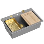 Quadron Quadron - Granitový drez MARC 110 WORKSTATION Grey Metallic Oceľ ZLE-09023