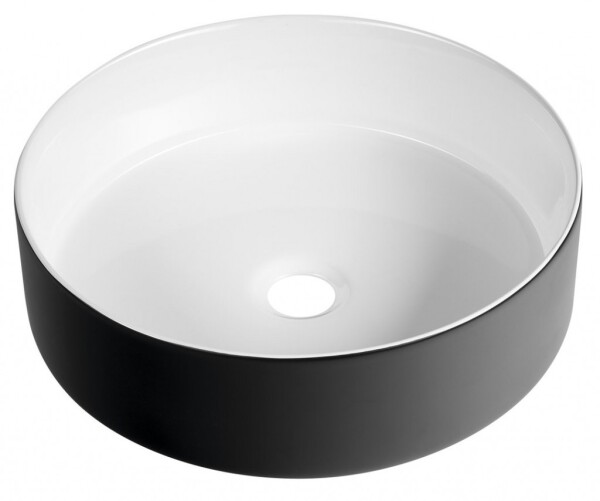 SAPHO - FIASTRA keramické umývadlo na dosku, priemer 40cm, čierna mat FT801B